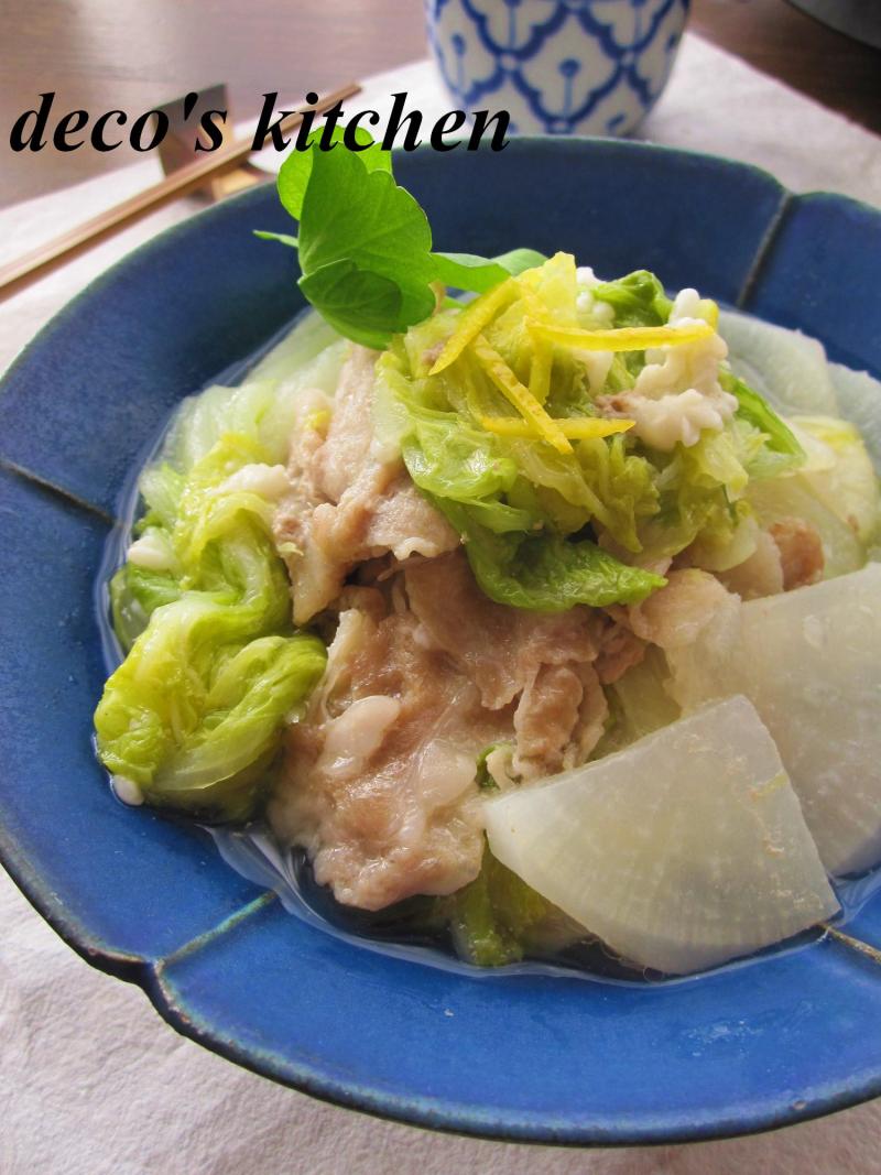 豚肉と大根と白菜の塩麹蒸し煮５