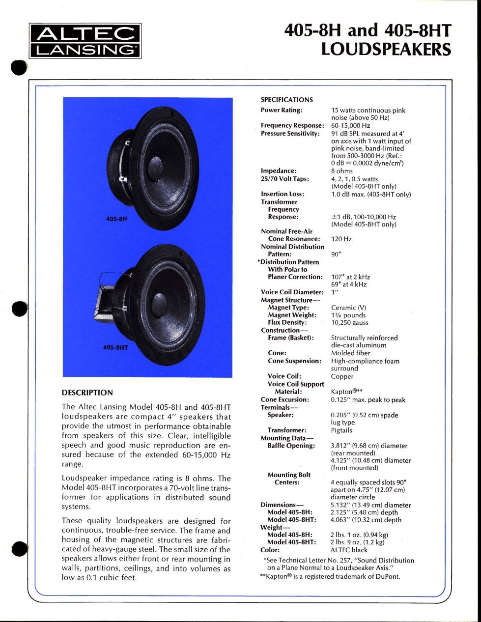ALTEC LANSING ゆかりの 4インチ : Night Has a Thousand Eyes ALTEC LANSING ゆかりの 4インチ : Night Has a Thousand Eyes