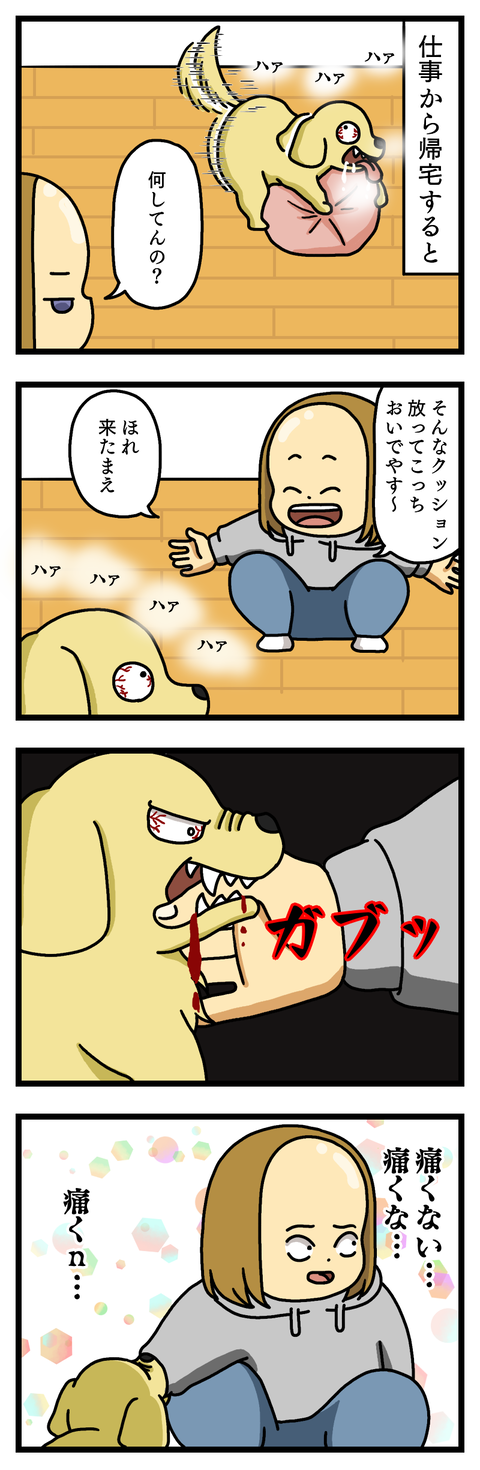 飼い犬に噛まれる