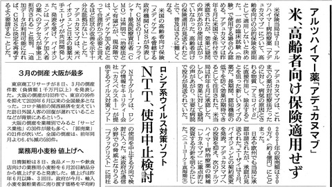 アデュカヌマブ見送り