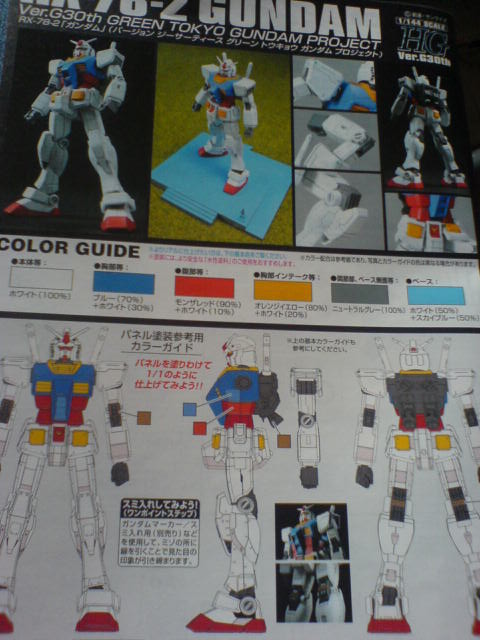 HG ガンダムver.G30th GREEN TOKYO GUNDAM PROJECT レビュー