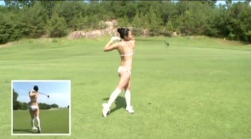 川村ゆきえの水着でゴルフ！ : ゴルフでシングルを目指している