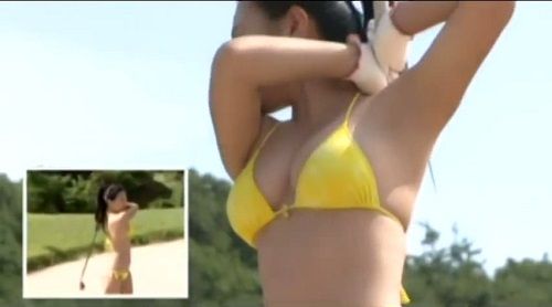 川村ゆきえの水着でゴルフ！ : ゴルフでシングルを目指している
