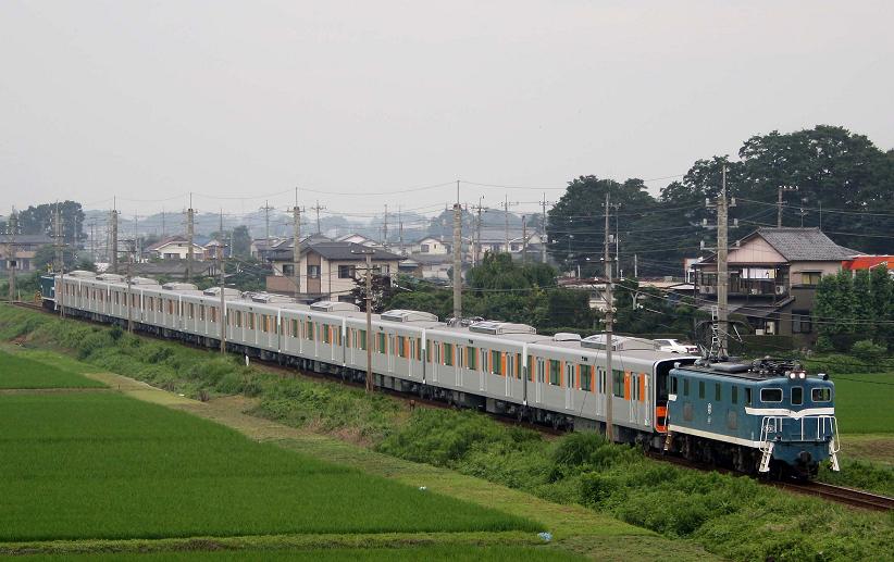 ７月１３日に秩父鉄道線内で行われた 東武鉄道５００５０系の甲種輸送プッシュプル運転 その２ 大麻生付近 電気屋の鉄道資料館
