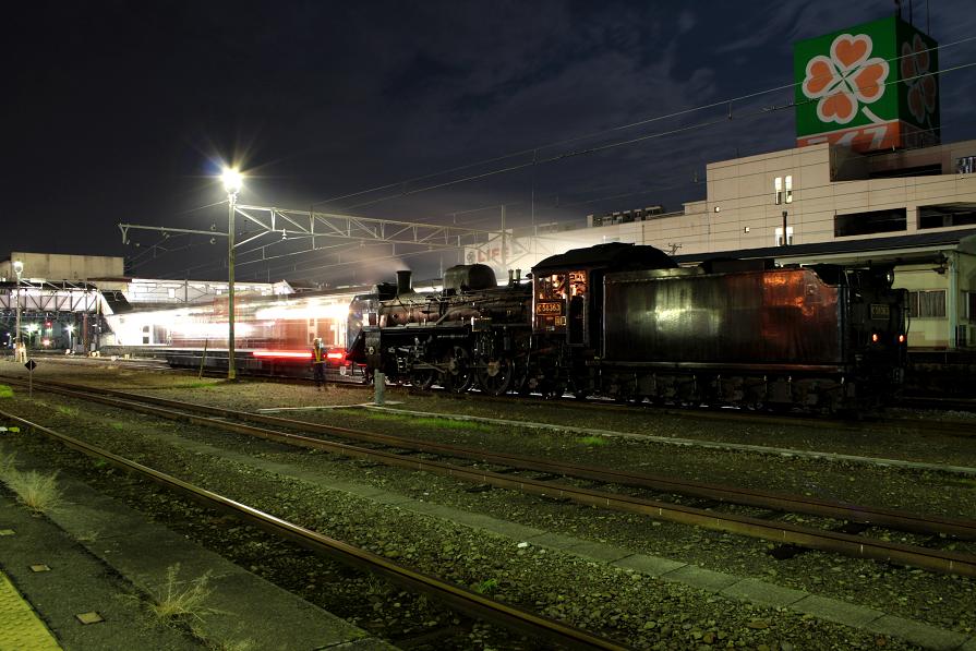 2010年7月25日夜 C58-363号機交番検査回送 寄居駅にて ② : 電気屋の鉄道資料館