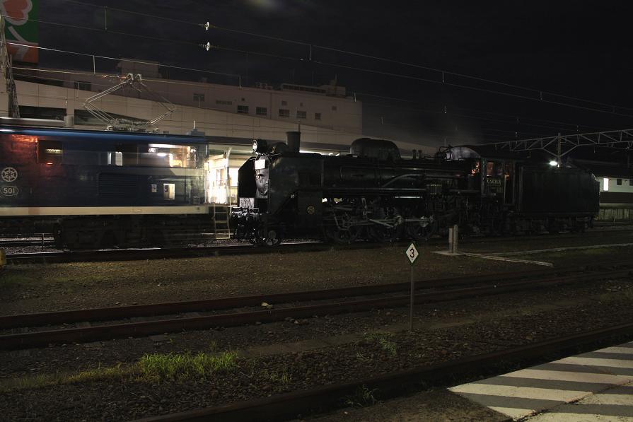2010年7月25日夜 C58-363号機交番検査回送 寄居駅にて ① : 電気屋の鉄道資料館