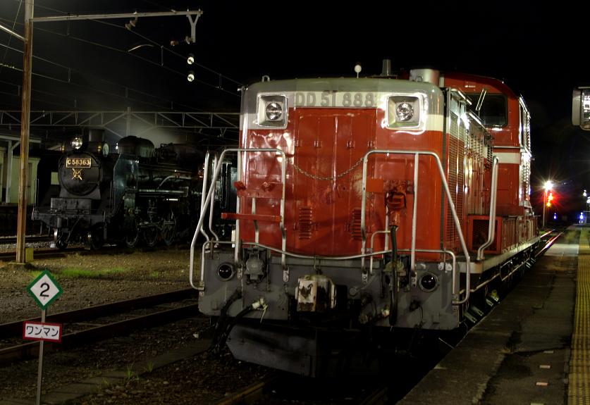 2010年7月25日夜 C58-363号機交番検査回送 寄居駅にて ① : 電気屋の鉄道資料館