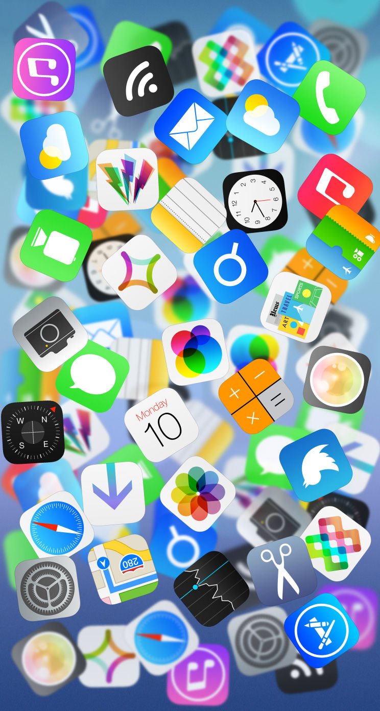 Ios7 壁紙 壁紙サイズが 744 1392 に変わったios7用 Ios7アイコンが楽しい壁紙 Iphone5 壁紙ギャラリー