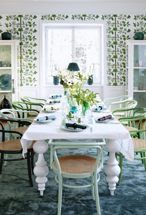 Blue & Greenの爽やかなDining Room