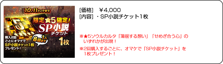 限定★5確定SP小説チケット