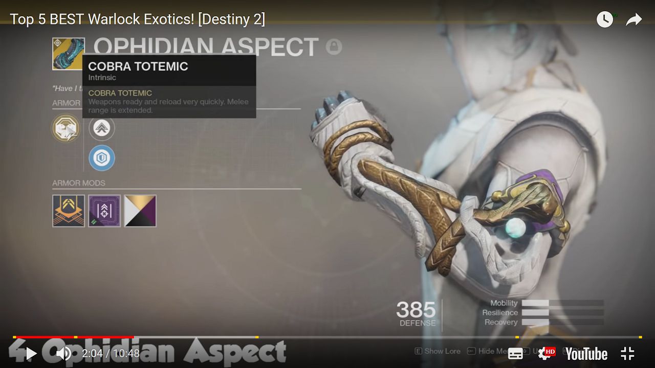 ウォーロックのエキゾ防具 Top 5 18 06 16 Destiny動画配信所