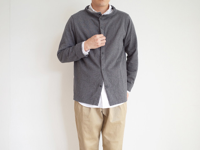 nisica ガンジーネックカーディガン Gray & Navy : diance blog