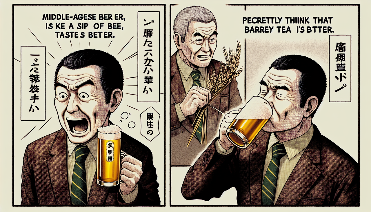 オッサン「ビールうめえええ！（嘘だよ、実は麦茶のほうが美味しいよ）」