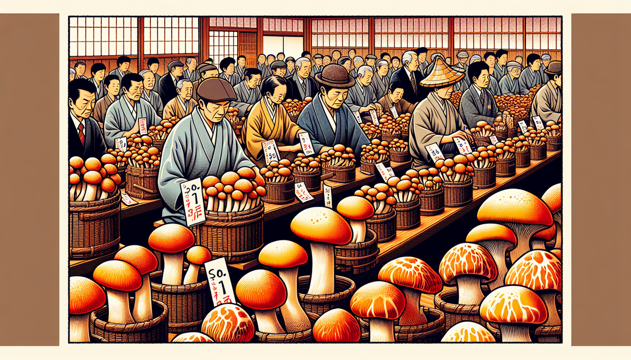 秋の味覚「マツタケ」初競り、96万円で落札される