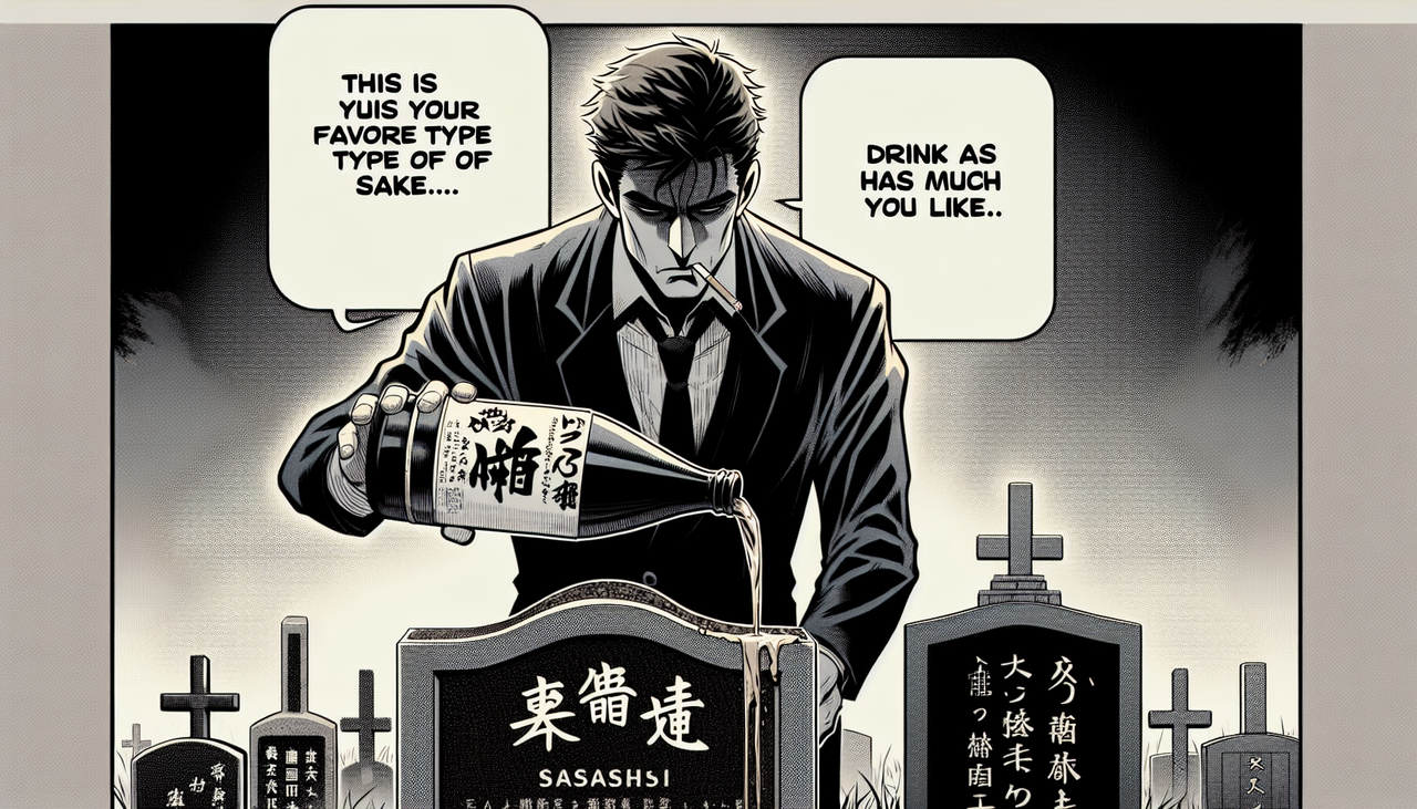 親友の墓に酒をかけながらタバコを吸うハードボイルド俺「ふ………お前の好きだった酒だ……好きなだけ飲め………」ﾄﾞﾎﾞﾄﾞﾎﾞﾄﾞﾎﾞﾄﾞﾎﾞ