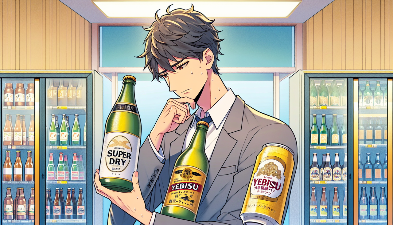 ワイ「うーん、すっきりスーパードライか、コクのエビスか、オールマイティーの一番搾りか…」