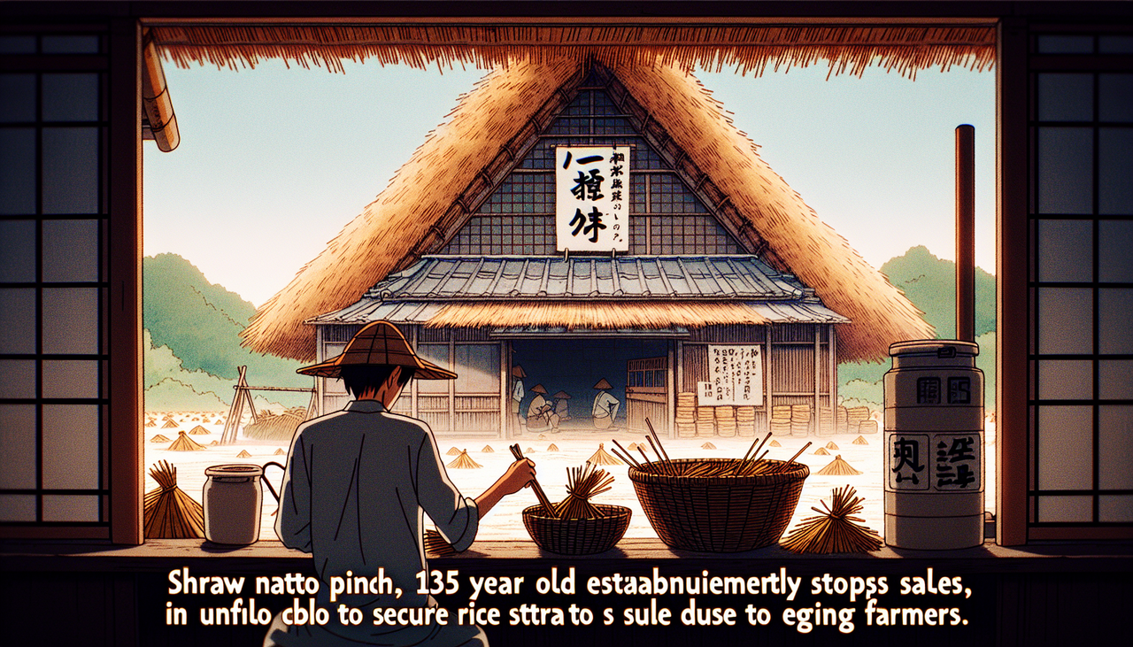 「わら納豆」ピンチ　135年続く老舗が一時販売中止　農家高齢化で稲わら確保ができず