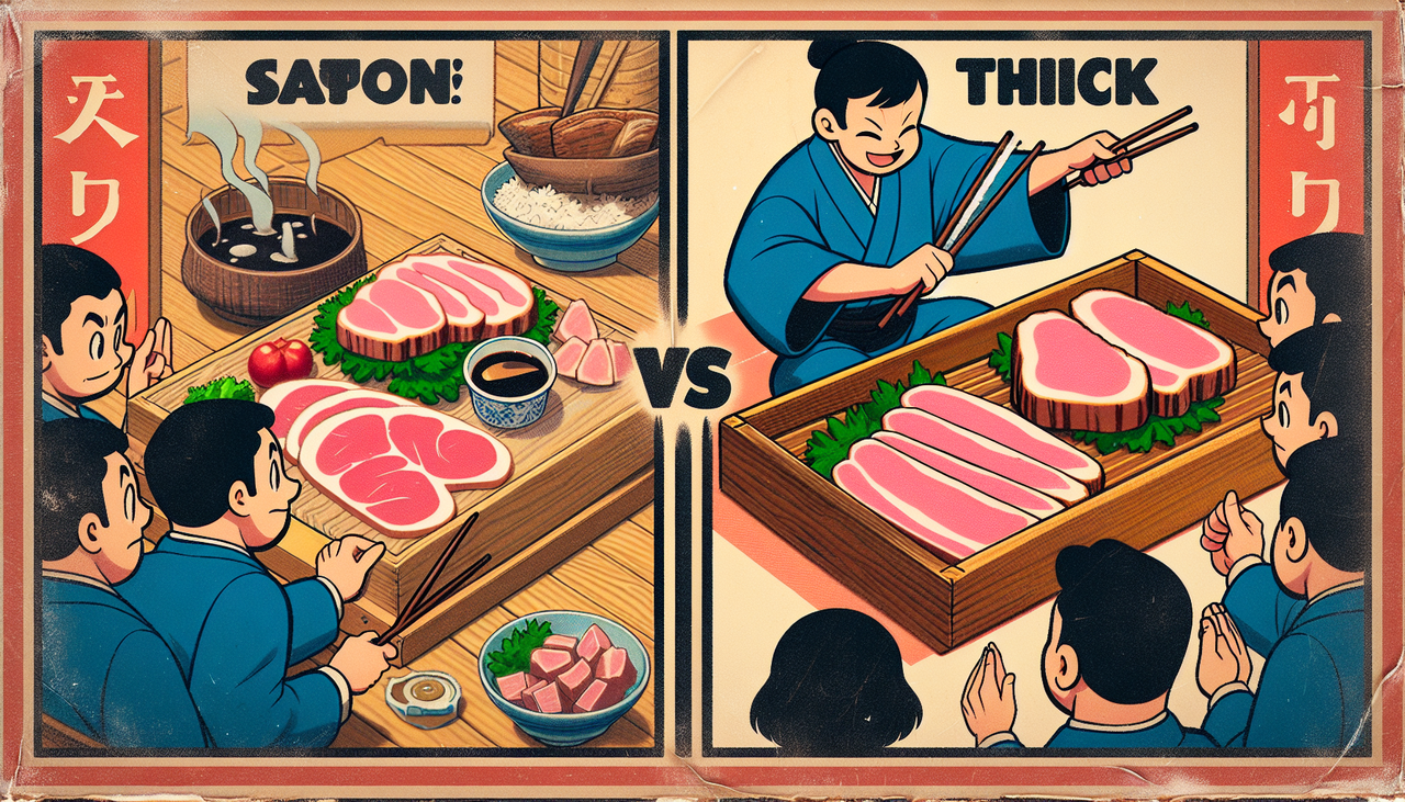 ハムカツは薄くあるべきか厚くあるべきか？