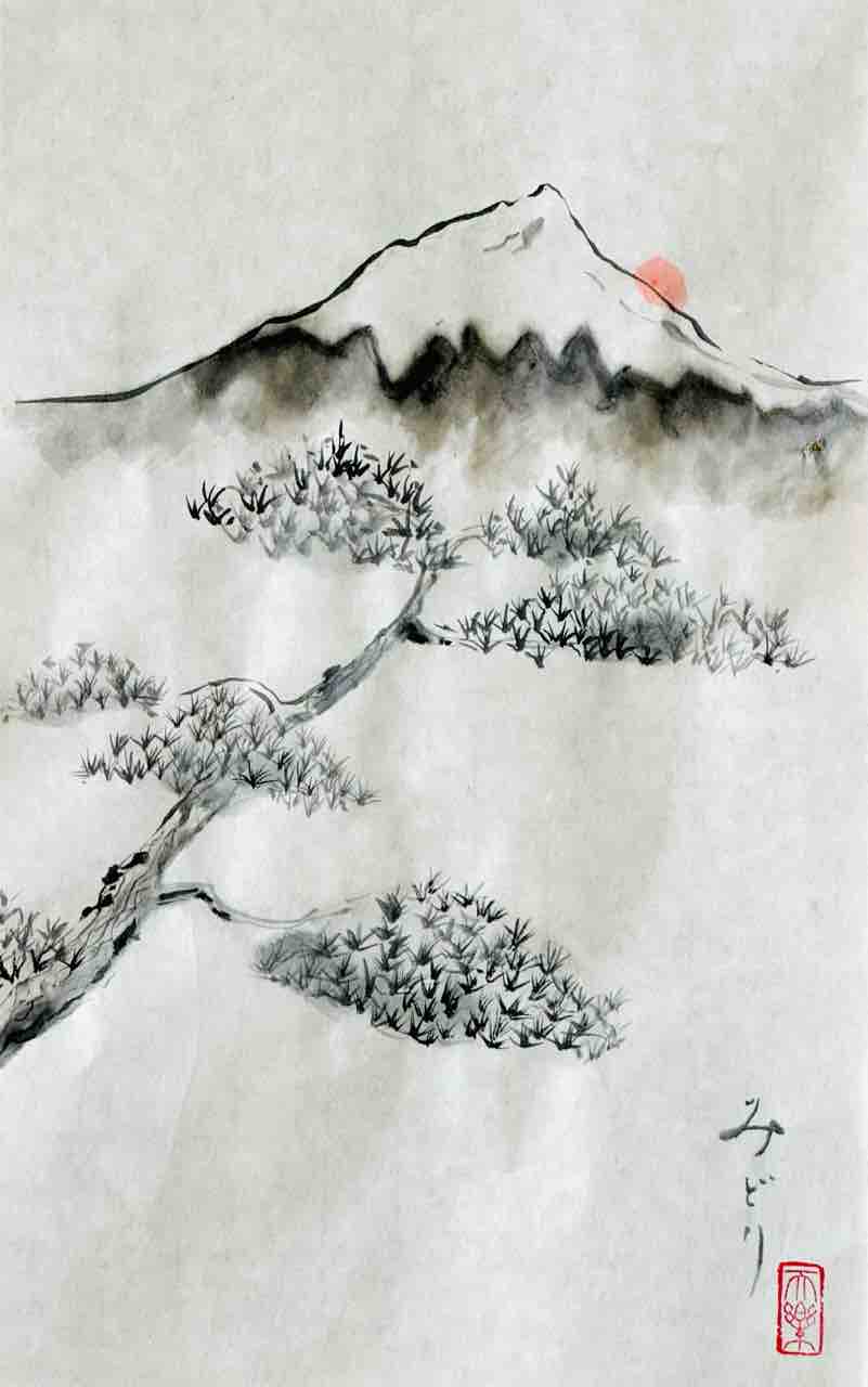 西日暮里日曜教室 富士山と黄山を描く : 橙月水墨画教室 Sumi-e