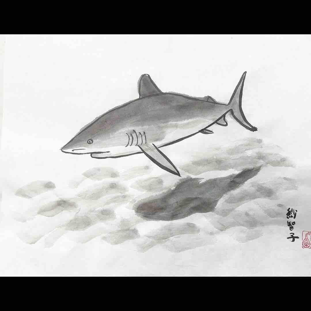 西日暮里日曜教室 魚を描く : 橙月水墨画教室 Sumi-e class in Tokyo