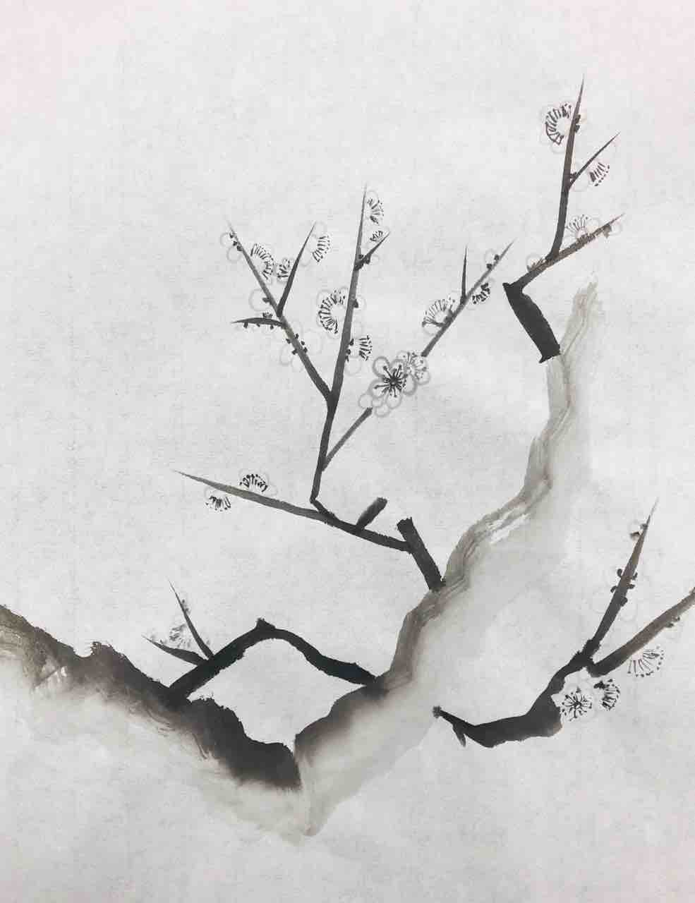 白梅 橙月水墨画教室 Sumi E Class In Tokyo