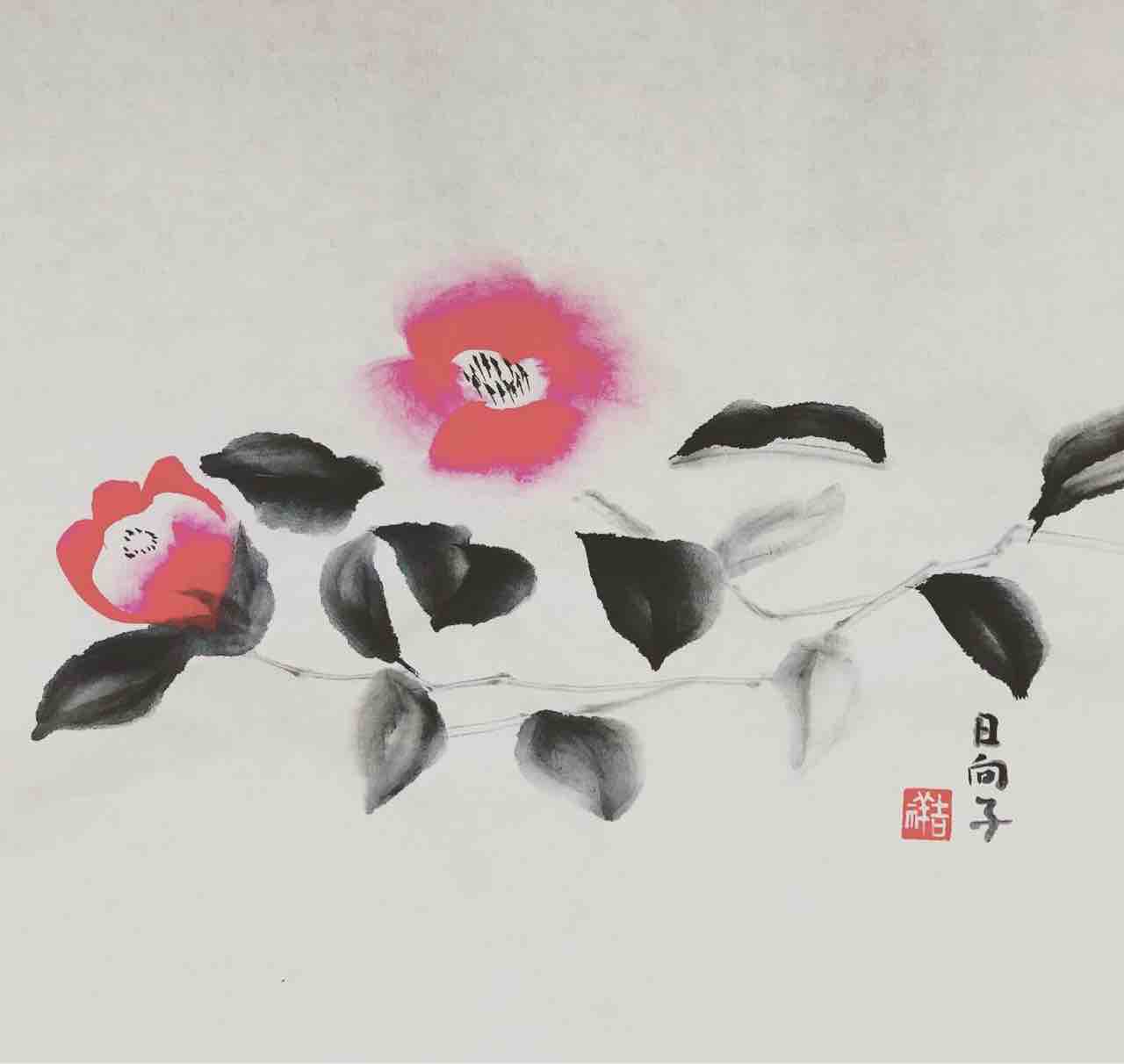 日本画 流水寒椿 0000000151422_Y5S5Lwj.jpg