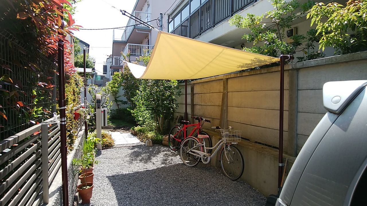 自転車置き場の屋根 タープ方式 Step2 Dimyselfのblog 自転車置き場の屋根 タープ方式 Step2 Dimyselfのblog