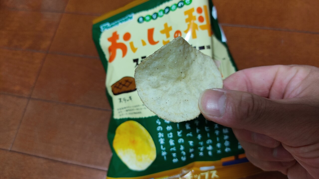 セブンイレブンで見つけた気になるポテトチップス おいしさの科学 ステーキ コーヒー味 をその場のノリだけで購入し喰らってみました 函館 気まぐれブログ