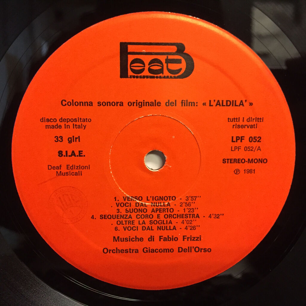 新着レコード情報 ORIGINAL SOUNDTRACK / L' ALDILA (LP
