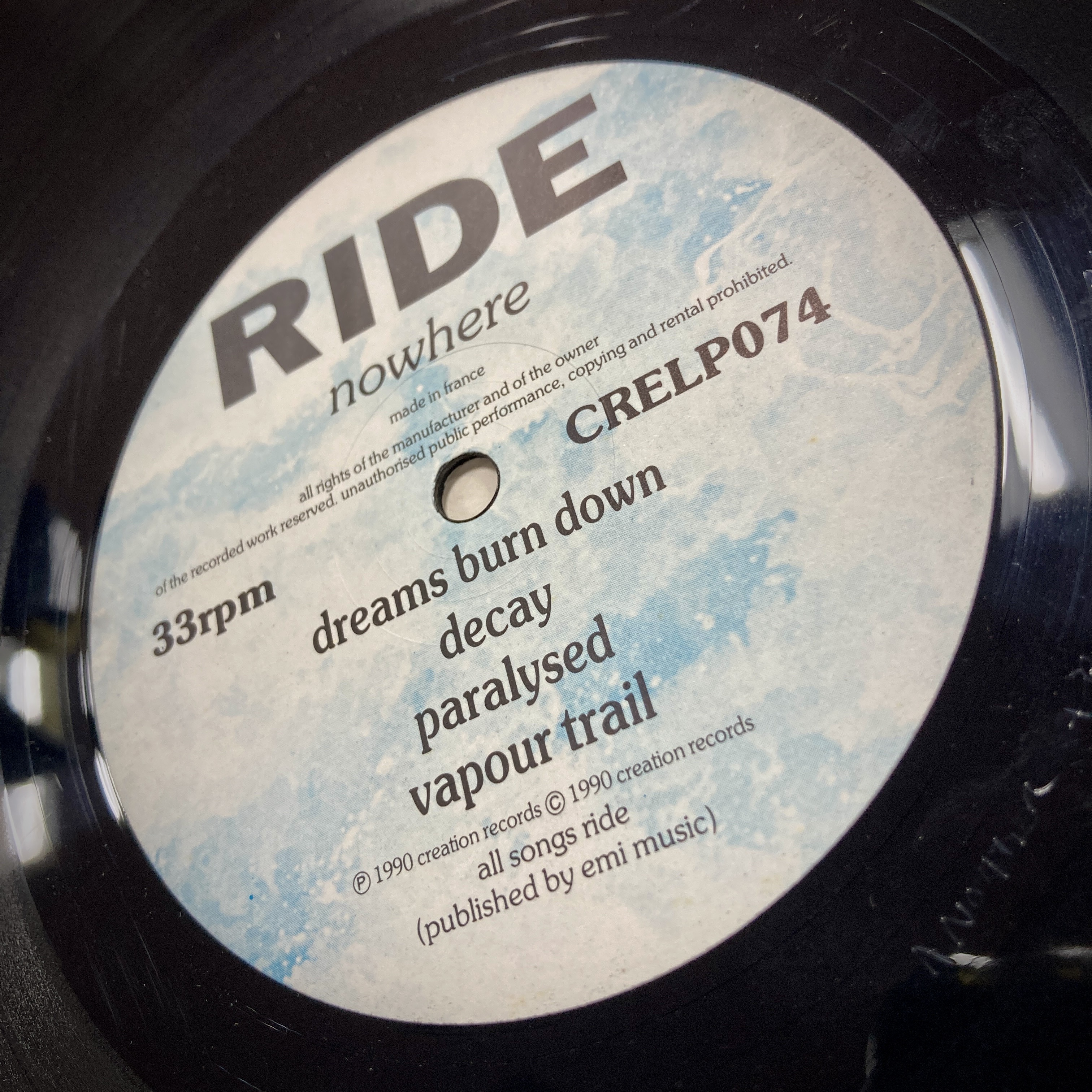 Ride Vapour Trail CRELP074 レコード Ride / Nowhere - Guitar Records