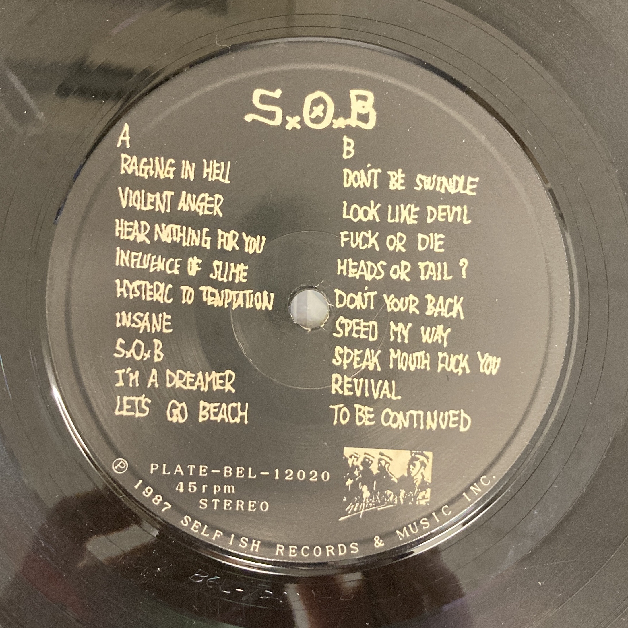 PUNK新入荷中古】S.O.B / DON'T BE SWINDLE 緊急入荷！！！ : ディスク