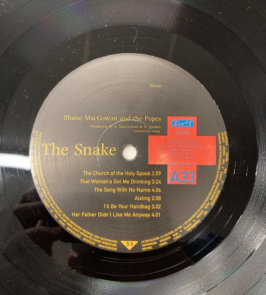 1/14(火)Shane MacGowan And The Popes 『The Snake』入荷