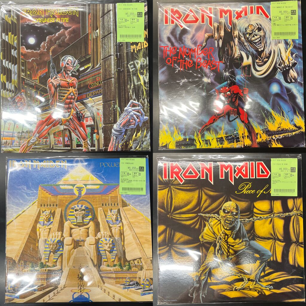 8/6(木)ハードロック、ヘヴィメタルの中古レコード約50点展示完了