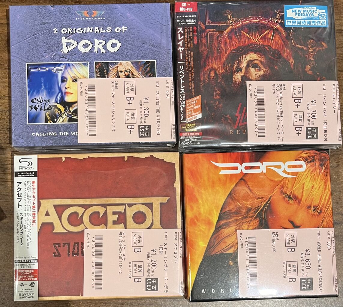 1/13(火)中古メタルCD&DVDが約350点まとめて入荷しました
