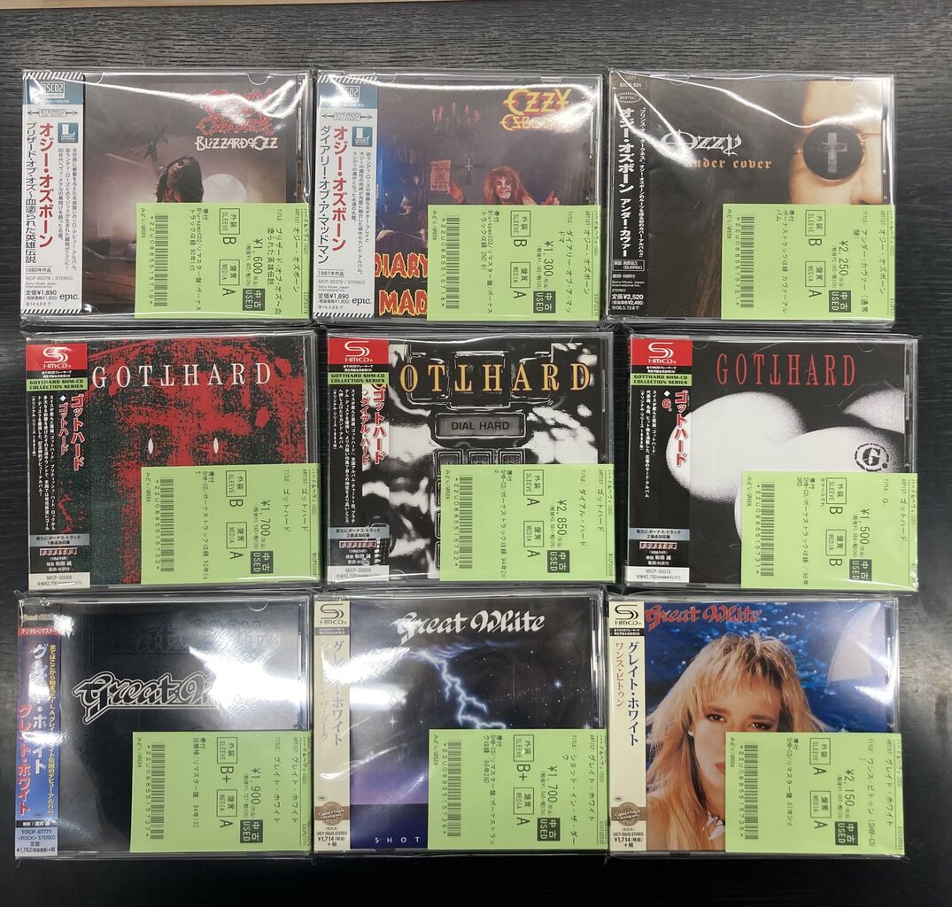3/18(水) 【中古新入荷情報】ハードロック＆ヘヴィメタルのCDが入荷
