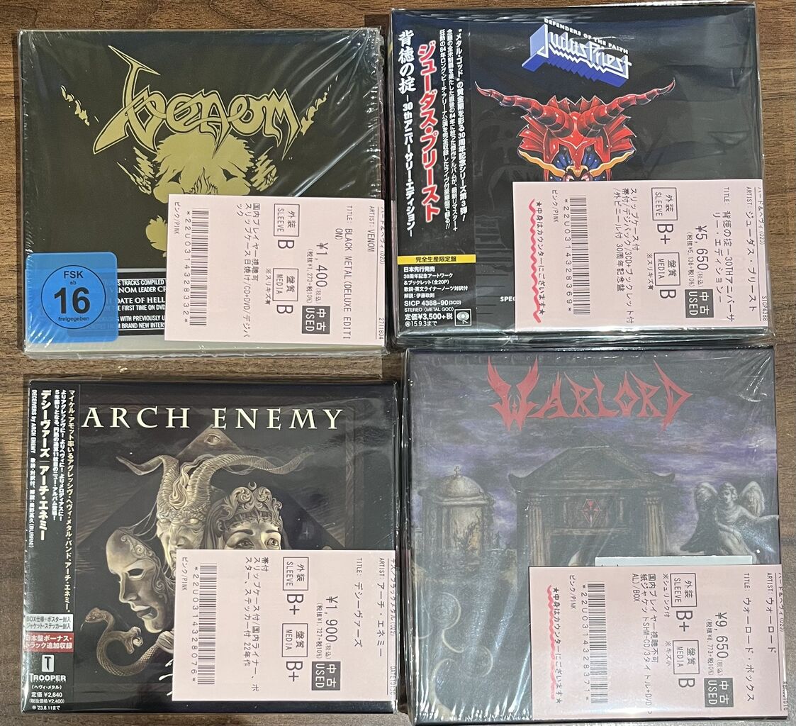 1/13(火)中古メタルCD&DVDが約350点まとめて入荷しました