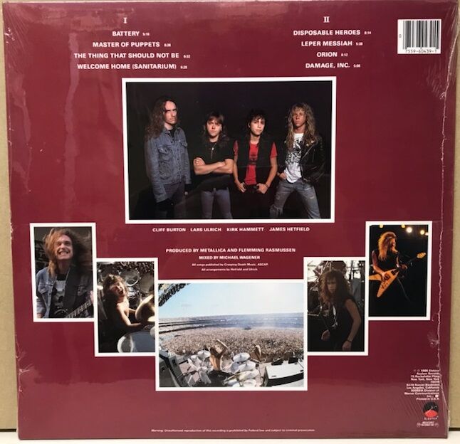 12/28(水)廃盤メタルレコード入荷！『Master of Puppets』SEALD 