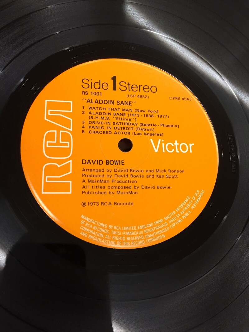 UKオリジナル】デヴィッドボウイアラジンセインMAT:3-3 初版ラベル