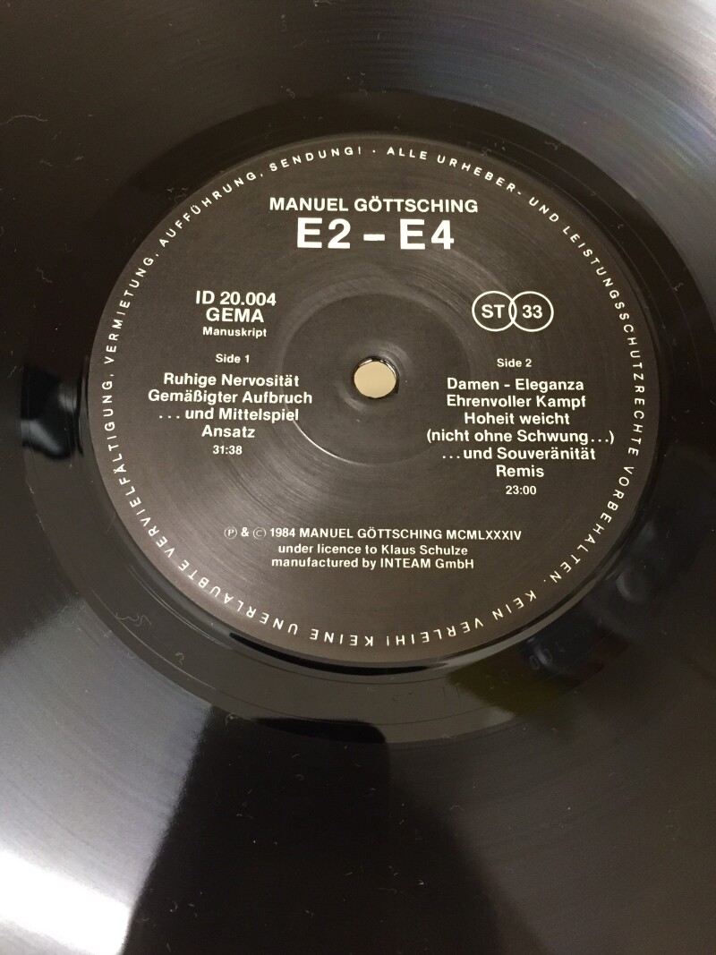 PROG.ROCK廃盤入荷情報】Manuel Göttsching『E2-E4』GERMAN ORIGINAL