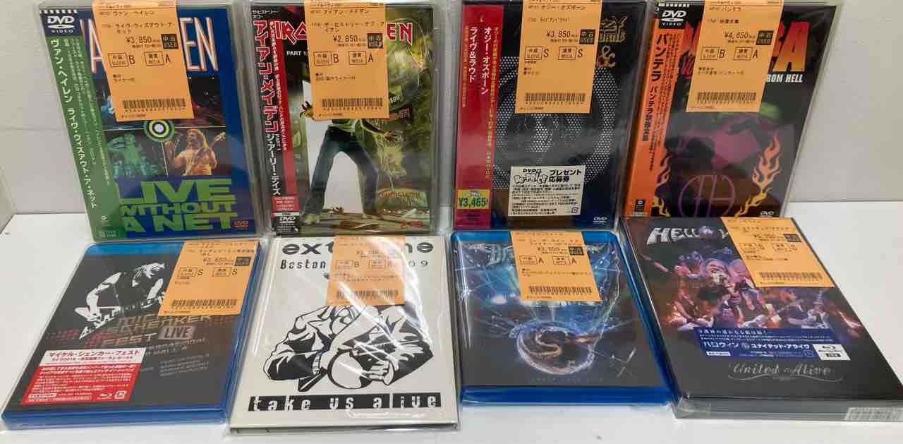 メタル映像作品』中古DVD、ブルーレイがまとまって入荷いたしました