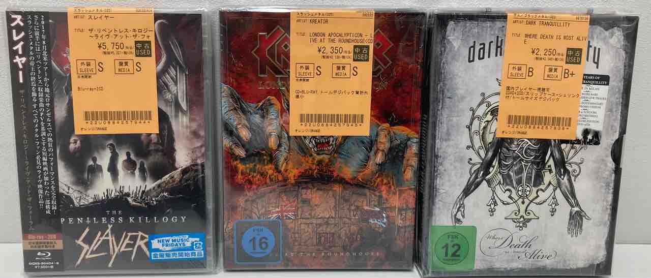 メタル映像作品』中古DVD、ブルーレイがまとまって入荷いたしました