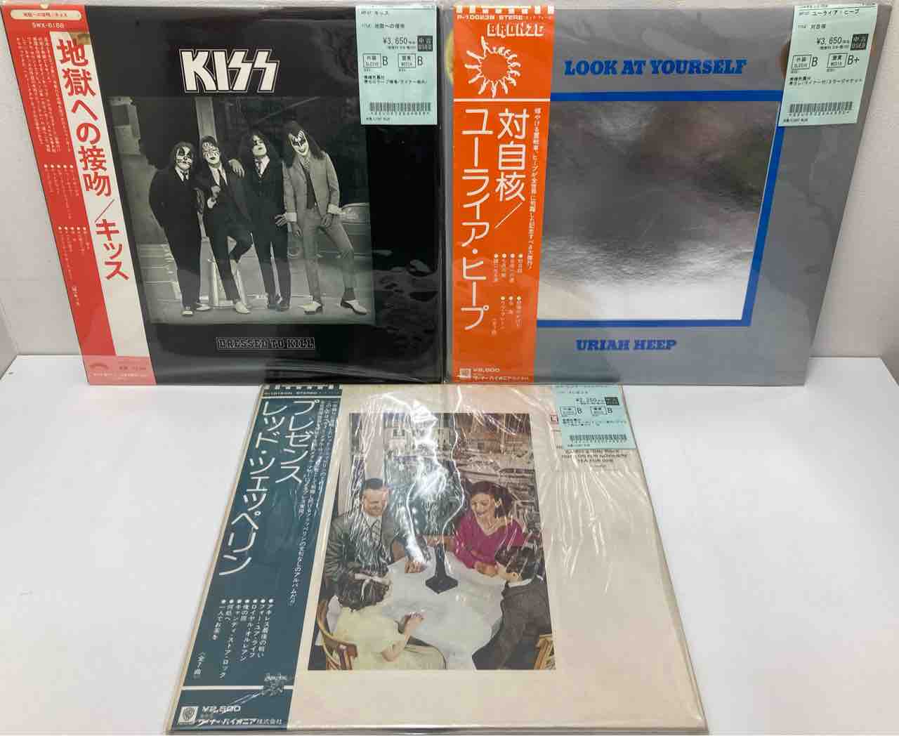 KISS レコード　帯付き キッス/レッド・ツェッペリン』ハードロックの国内盤帯付