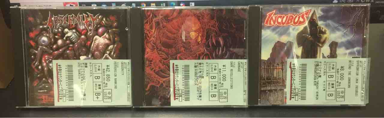 OBSCENITY CD 9枚+DEMOセット!デスメタル! OBSCENITY』『CARNAGE』『INCUBUS』他、スラッシュ/デスメタル