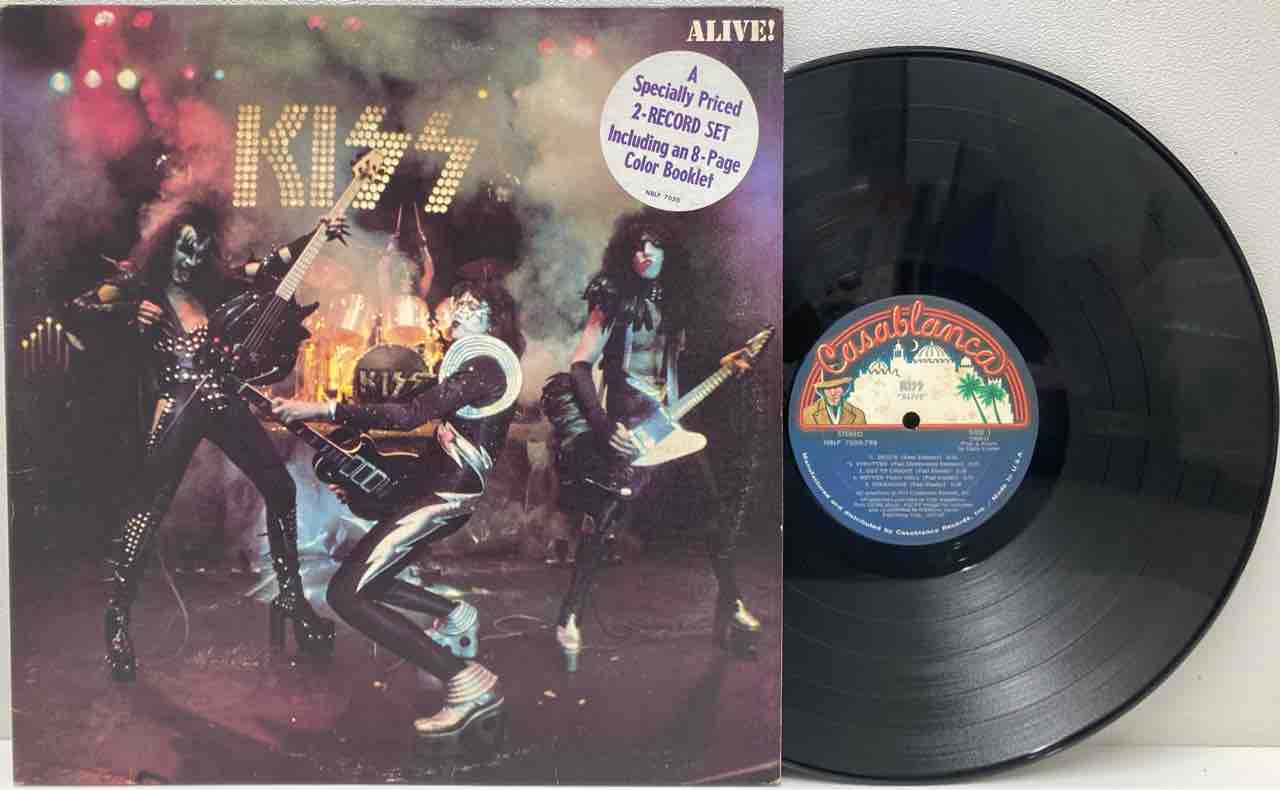 KISS レコード　帯付き キッス/レッド・ツェッペリン』ハードロックの国内盤帯付