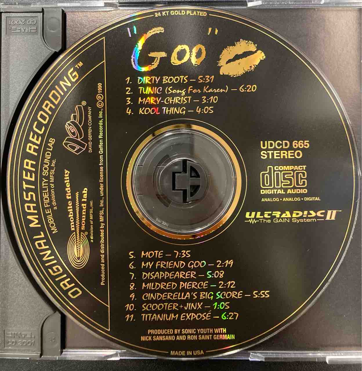 SONIC YOUTH / GOO の貴重な中古MOBILE FIDELITY GOLD CDが帯付