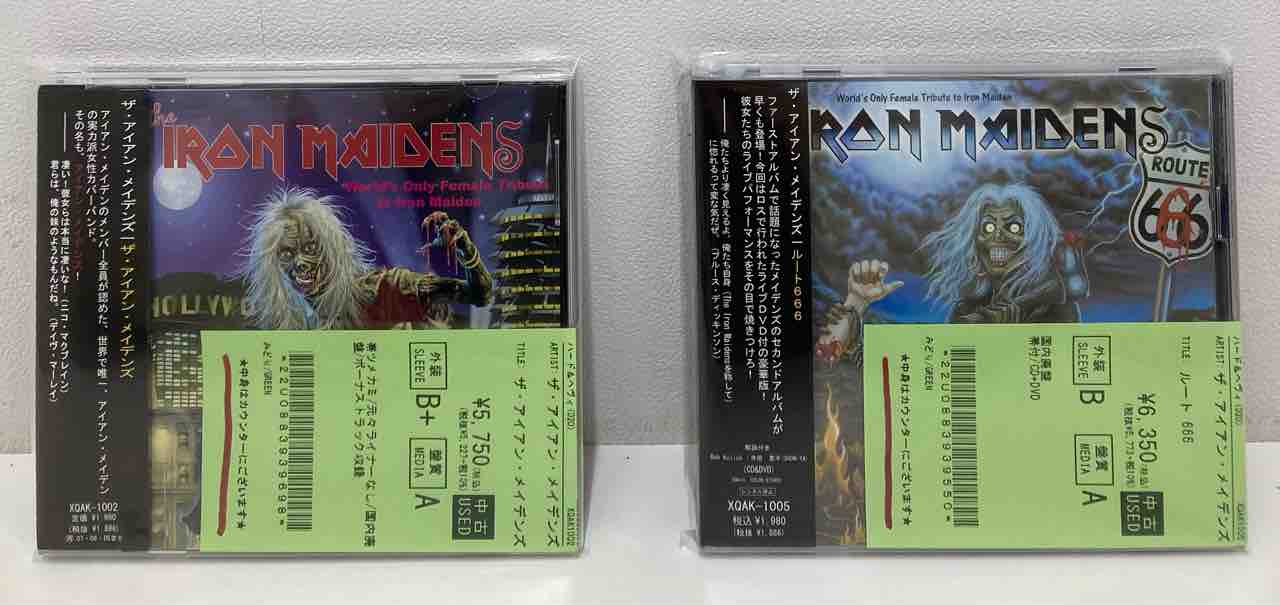 アイアン・メイデンズ】国内廃盤帯付中古CD 2タイトル入荷いたしました