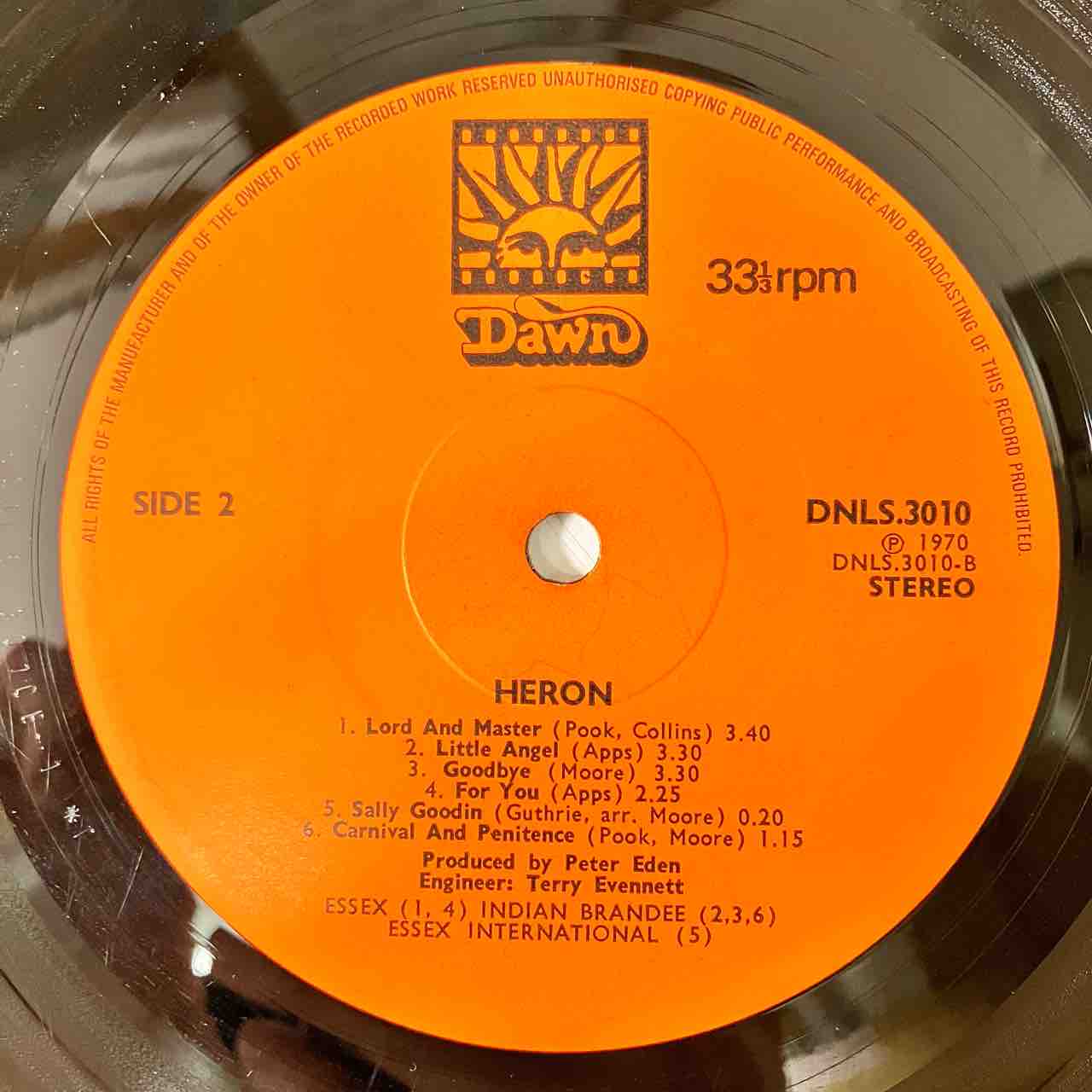 UKオリジナル◇HERON◇木漏れ日フォーク名盤◇DAWNオレンジラベル