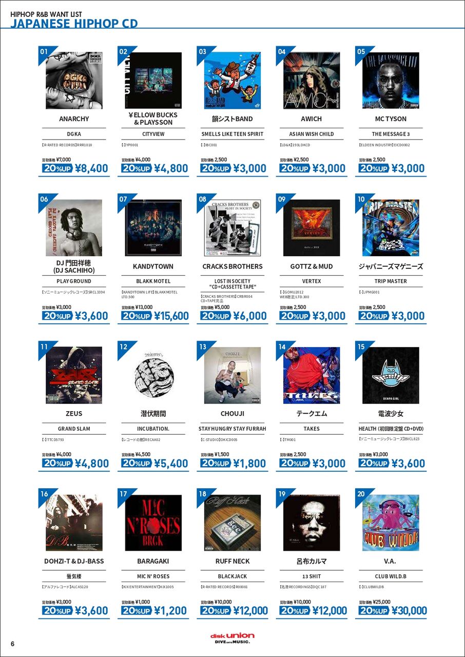 高価買取リスト】HIP HOP/R&B WANT LIST(2023.2)※2023年5月31日 高価買取リスト】HIP HOP/R&B WANT LIST(2023.2)※2023年5月31日