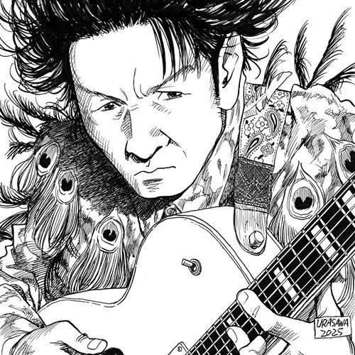 鉛筆画「Pop music」 B5大サイズ B5サイズ（257mm×182mm）M204 木製