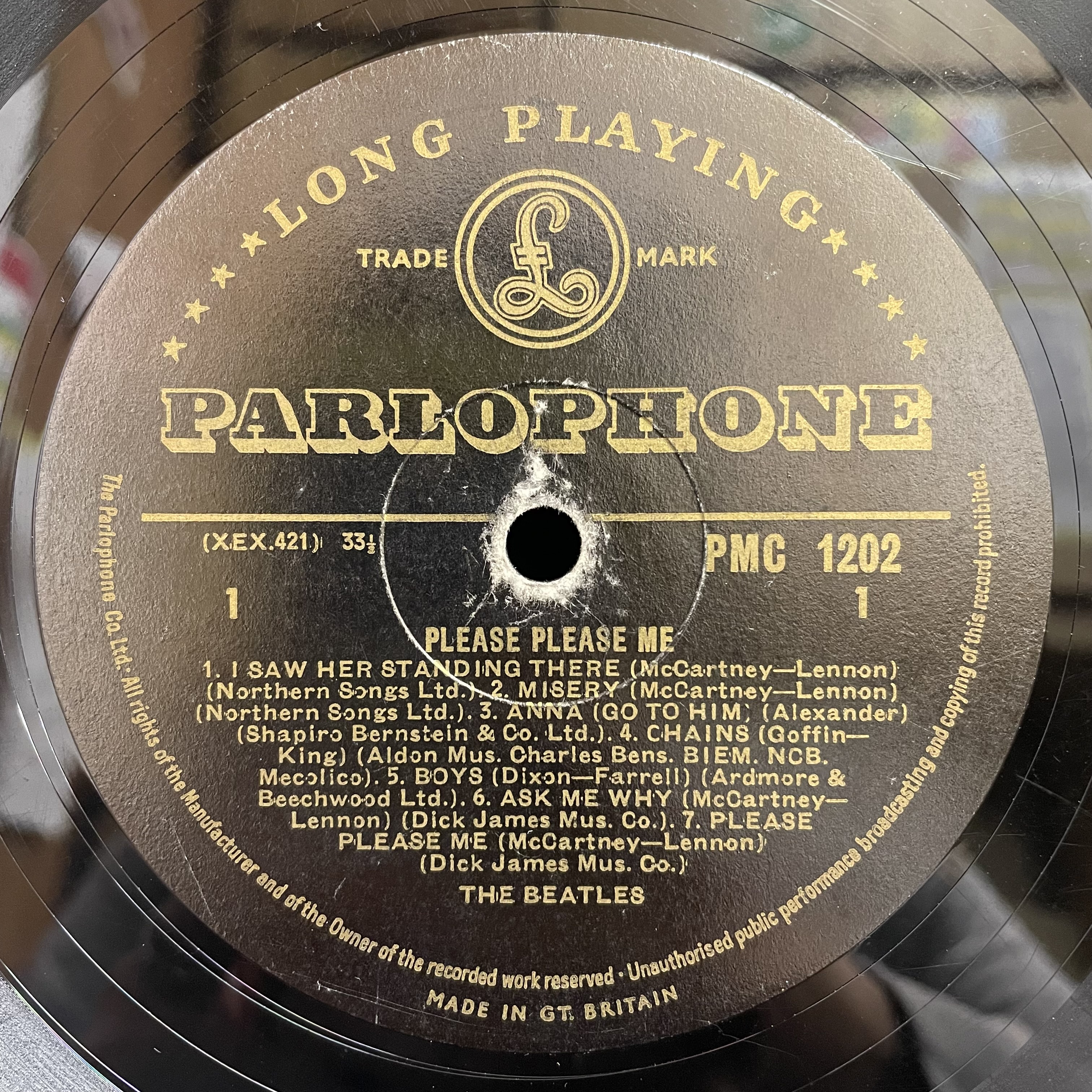 【レア】BEATLES MONO GOLD PARLOPHONE サンプル盤 THE BEATLES】憧れの1枚！GOLD PARLOPHONE MONOを大特価で出品しました